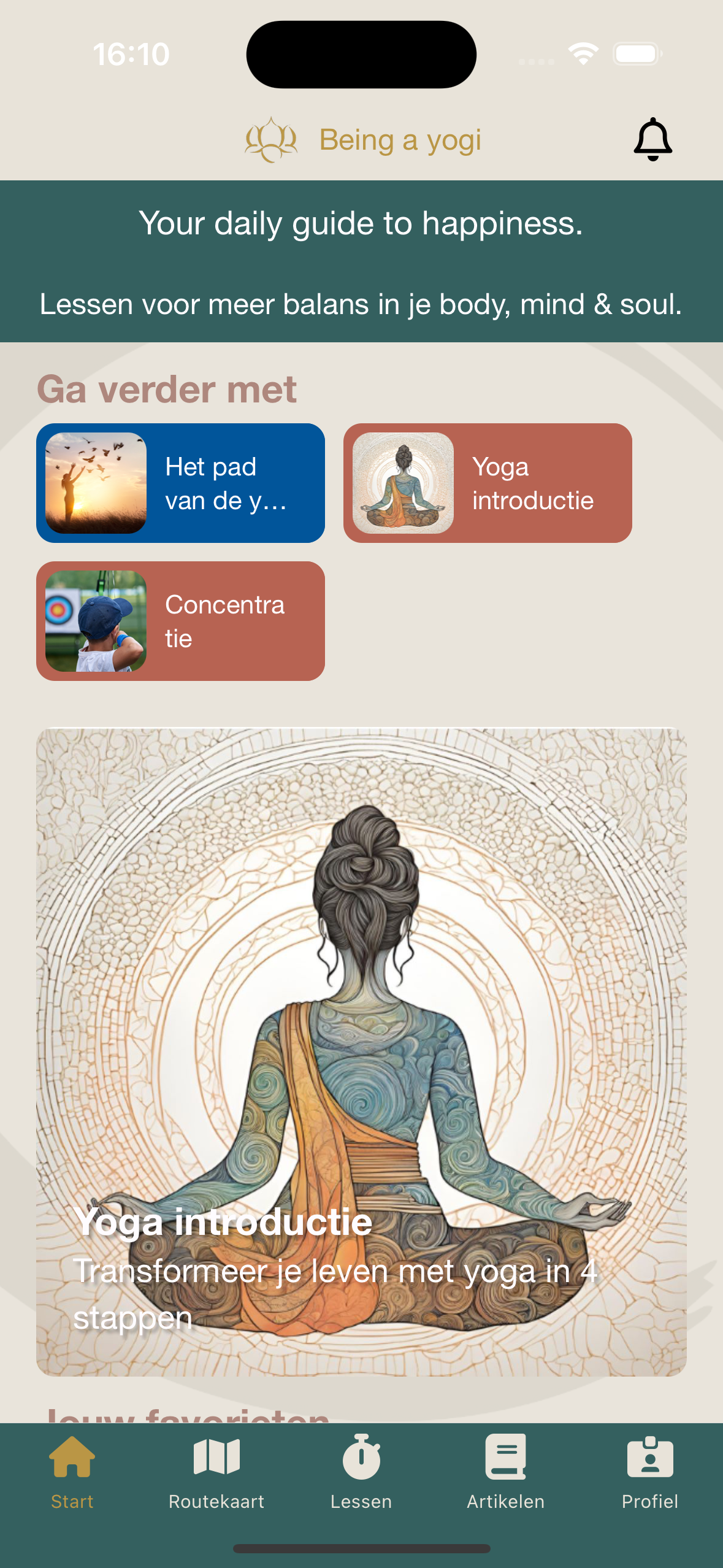 Being a Yogi App Home